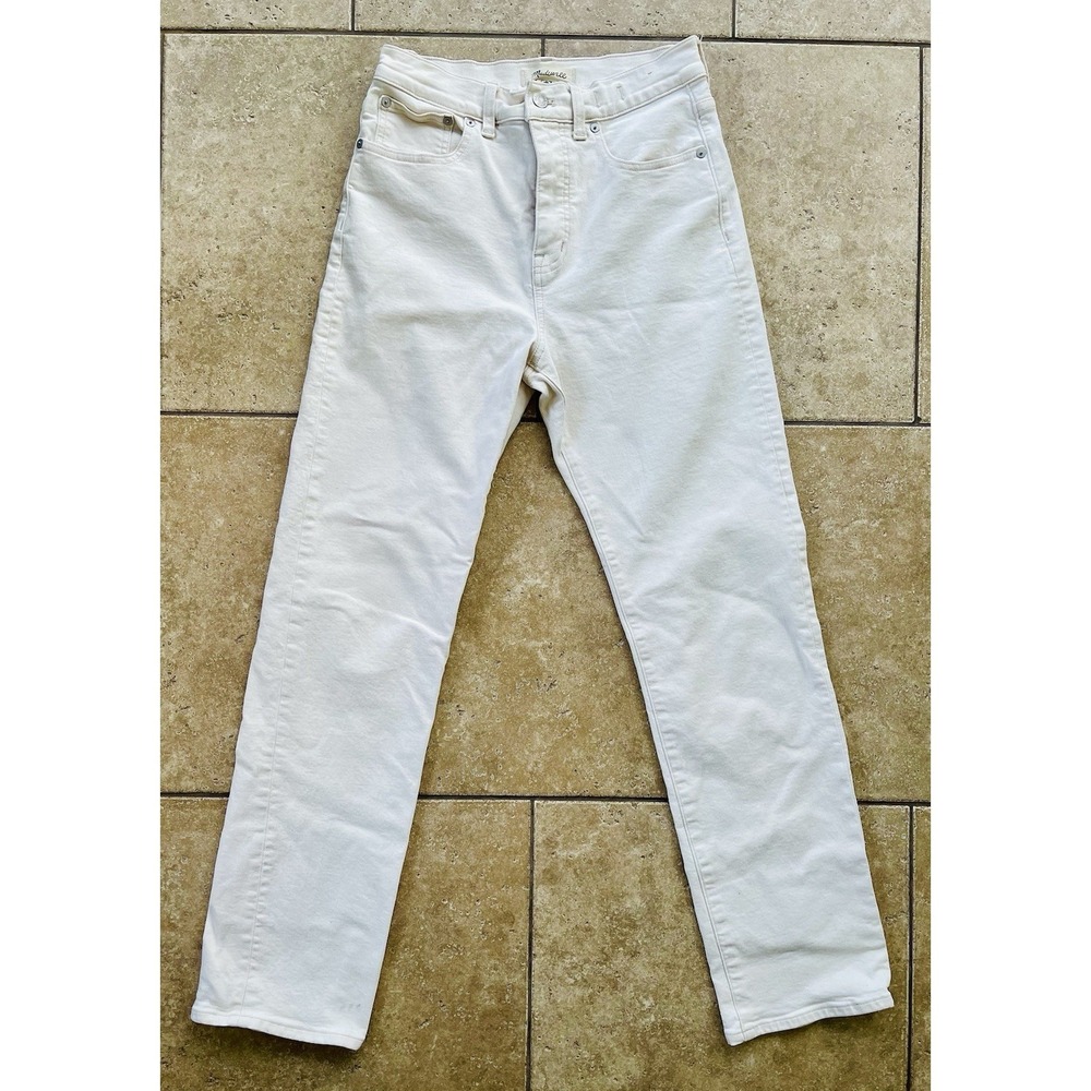 Madewell 90s Straight Jeans Womens 27 High Rise cream Denim Straight Leg